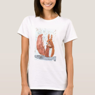 Squirrel woodland animal watercolor painting T-Shirt