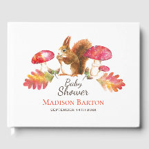 Squirrel Woodland Autumn Watercolor Baby Shower