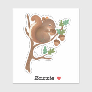 Squirrel • Woodland Forest Animal Illustration Sticker