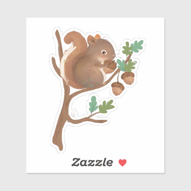 Squirrel • Woodland Forest Animal Illustration Sticker (Sheet)