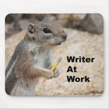 Squirrel Writer Mousepad by poozybear at Zazzle