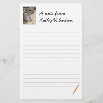 Squirrel Writer Ruled Stationery by poozybear at Zazzle