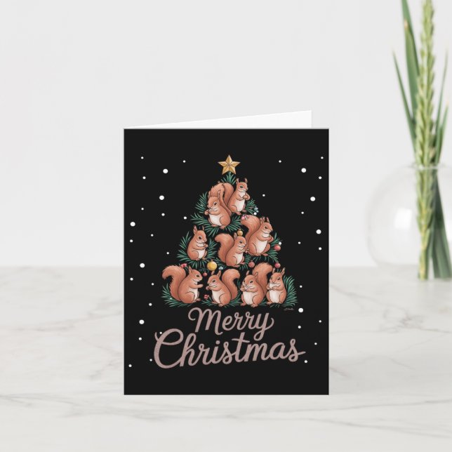Squirrel Xmas Tree Squirrel Christmas Tree 1  Card (Front)