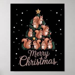 Squirrel Xmas Tree Squirrel Christmas Tree 1  Poster