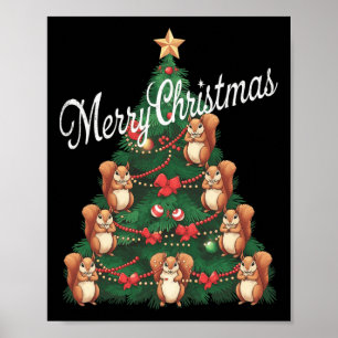 Squirrel Xmas Tree Squirrel Christmas Tree  Poster