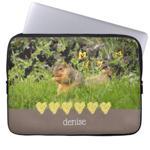 Squirrel & Yellow Hearts Electronics Bag
