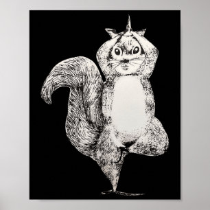 Squirrel Yoga Poster