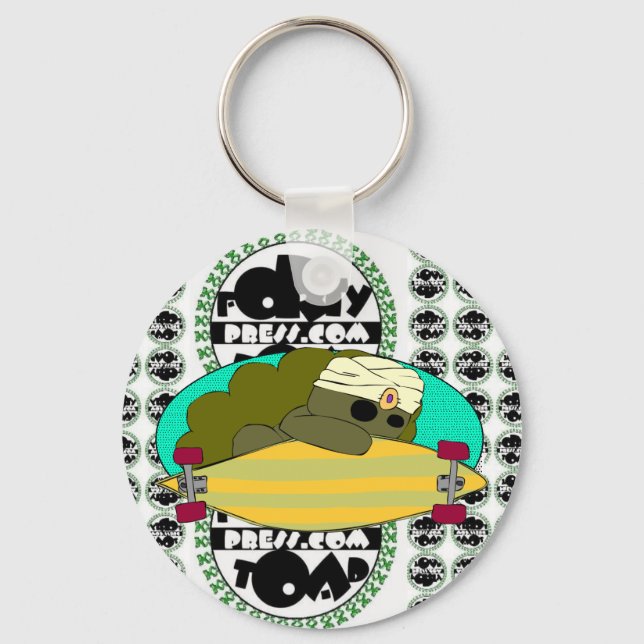 Squirreldini Longboarder Keychain (Front)