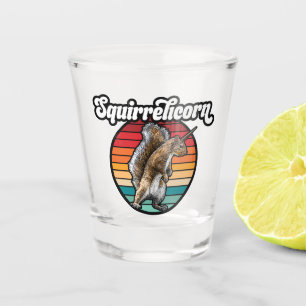 Squirrelicorn - funny, vintage squirrel unicorn shot glass