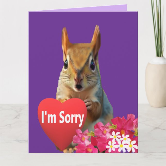 Squirrelly Sweet Heart Apology Card (Front)