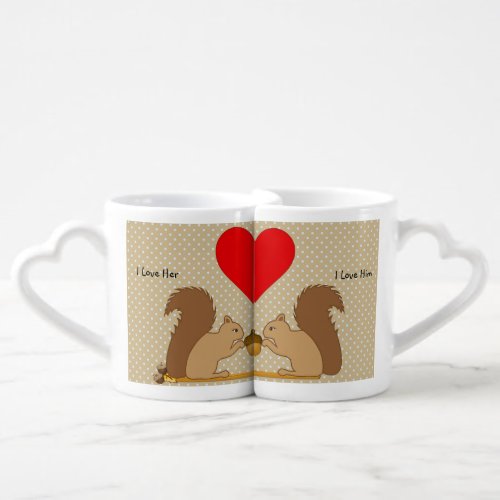 Squirrels and Acorn Lovers Coffee Mug Set