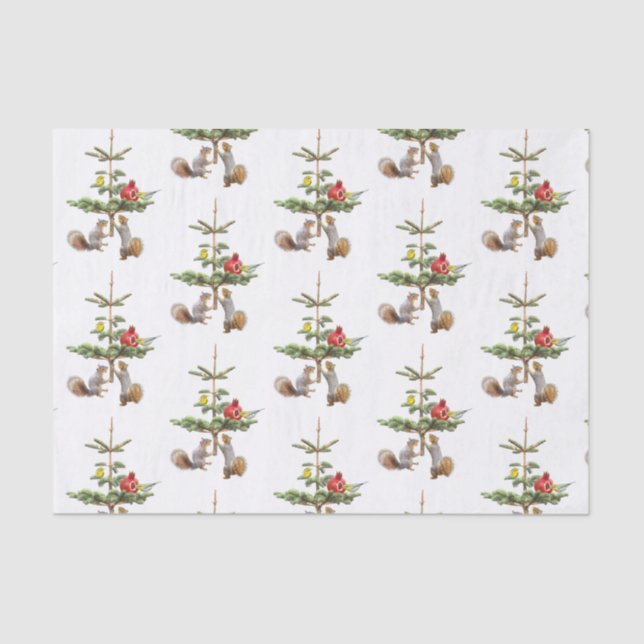 Squirrels and Birds Tree Tissue Paper (Front)