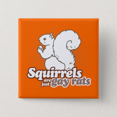 SQUIRRELS ARE JUST GAY RATS PINBACK BUTTON
