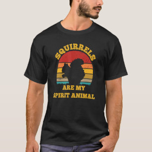 Squirrels Are My Spirit Animal Retro Sunset Vintag T-Shirt
