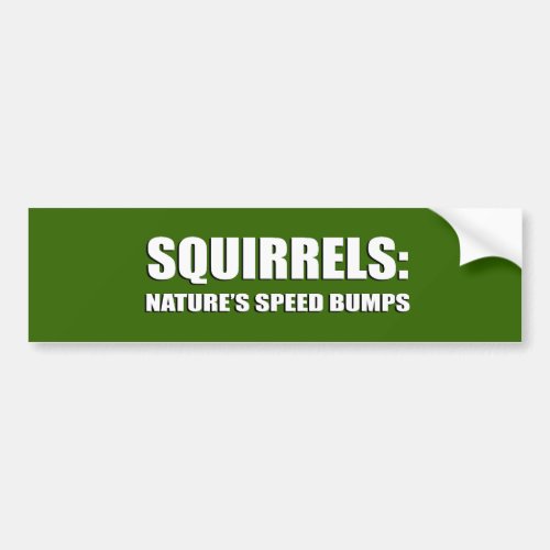 SQUIRRELS ARE NATURES SPEED BUMPS BUMPER STICKER