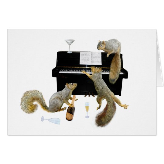 Squirrels at the Piano Card