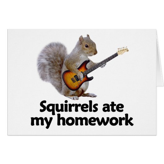 Squirrels ate my homework cards (Front Horizontal)
