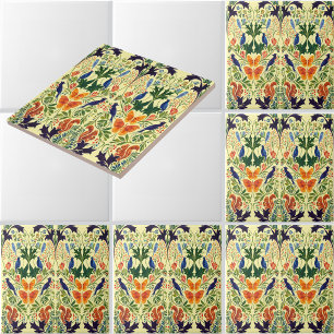 Squirrels Birds & Butterflies Pattern Ceramic Tile