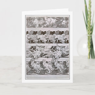 Squirrels & Birds of Art Nouveau Style, Mucha Card