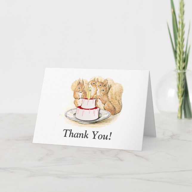 Squirrels Birthday Thank You Card (Front)