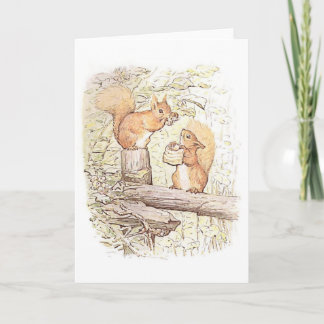 Squirrels Collecting Nuts Greetings Card