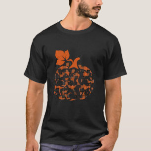 Squirrels Cute Pumpkin Shape Halloween Thanksgivin T-Shirt