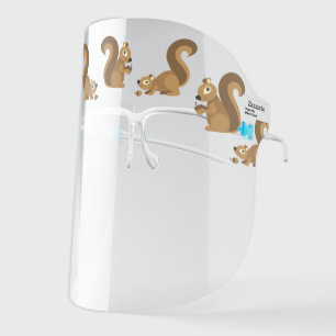 Squirrels Cute Woodland Cartoon Kids Face Shield