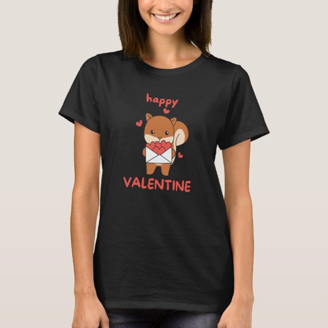 Squirrels For Valentine's Day Cute Animals With He T-Shirt (Front)