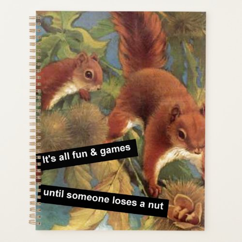 Squirrels Fun and Games Acorns and Fall Leaves Planner