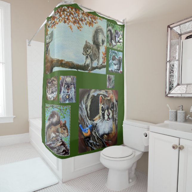 Squirrels galore shower curtain (In Situ)