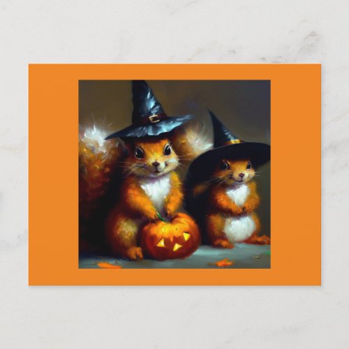 Squirrels Halloween Postcard