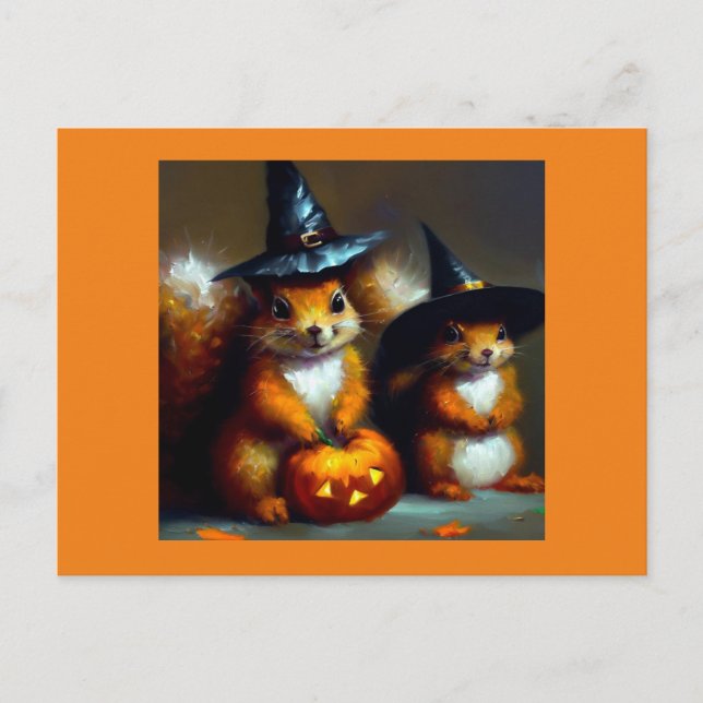 Squirrels Halloween Postcard (Front)