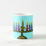 Squirrels Hannukah Menorah Mugs<br><div class="desc">Graphic illustration of colorful squirrel design Hannukah menorah.  Celebrate all the nights of this holiday with this unique mug.  Fun gift idea for friends or family!</div>