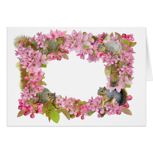 Squirrels in Flowers Cards (Front Horizontal)