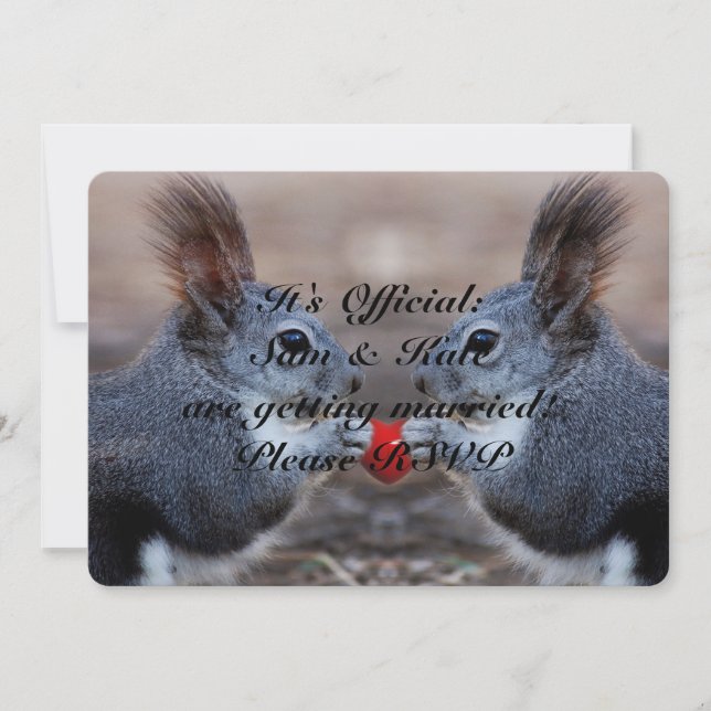 Squirrels In Love Cute Wedding Invitation (Front)