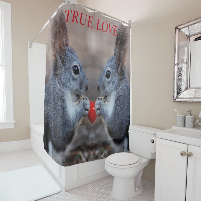 Squirrels in love shower curtain (In Situ)