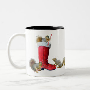 Squirrels in Santa's Boot Mug