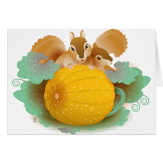 squirrels in the pumpkin patch cards (Front Horizontal)
