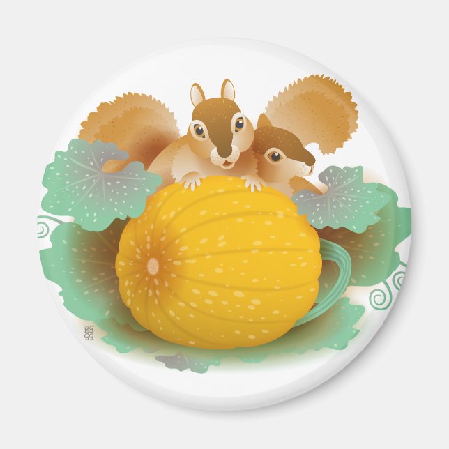 squirrels in the pumpkin patch magnet (Front)