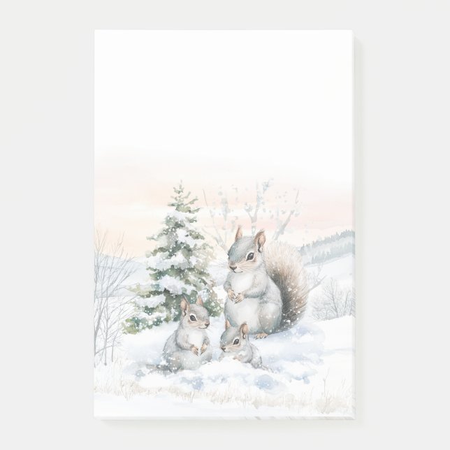 Squirrels in Winter Snow Notes (Front)
