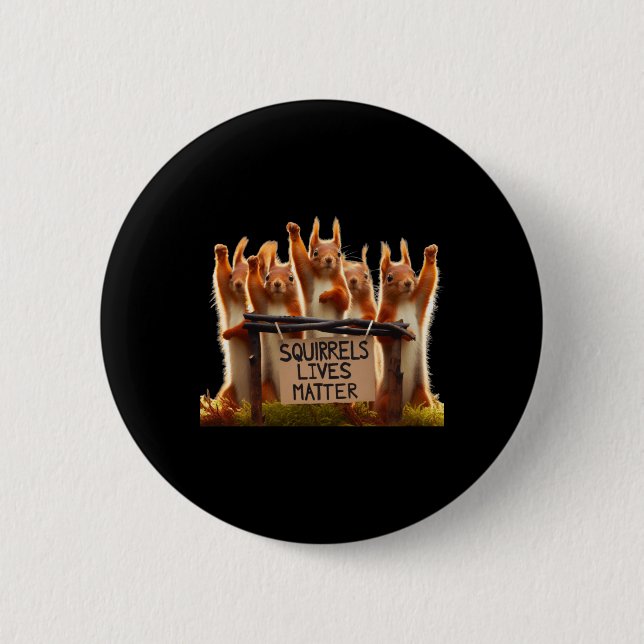Squirrels' Lives Sticker  Button (Front)
