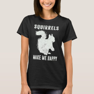 Squirrels Make Me Happy Squirrel Vintage Graphic T-Shirt
