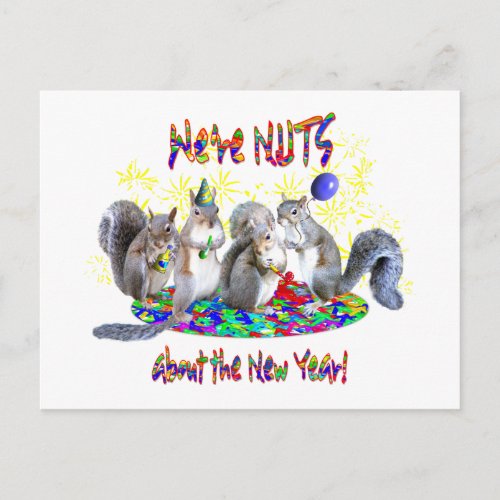 Squirrels New Year Holiday Postcard