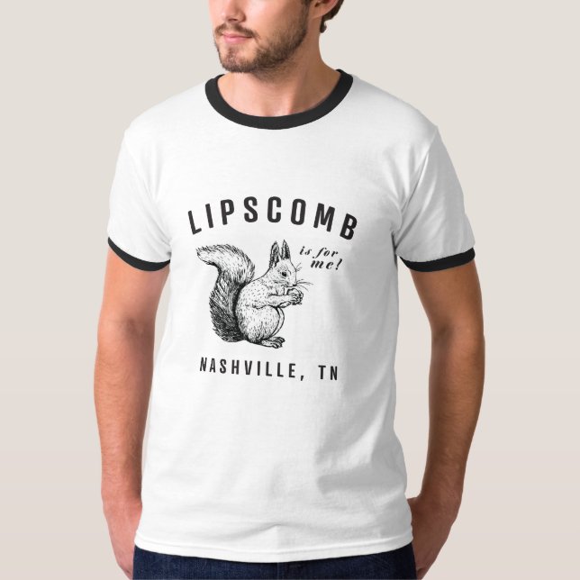 Squirrels of Lipscomb White Ringer Tee (Front)