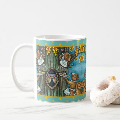 SQUIRRELS  OWL THANKSGIVING HOMEMADE ACORN PIE COFFEE MUG