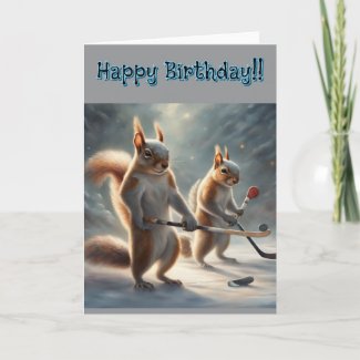 Squirrels playing Hockey Birthday