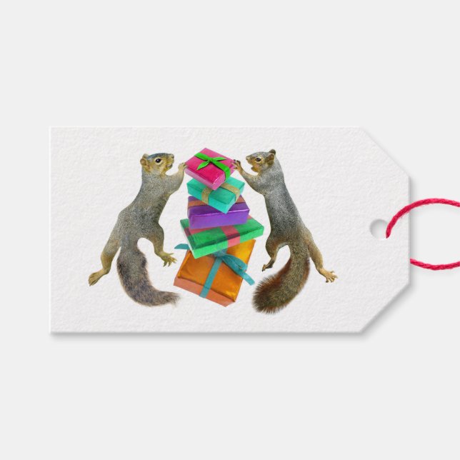 Squirrels Presents Gift Tags (Front (Horizontal))