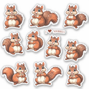 Squirrels Scrapbook Stationery Stickers