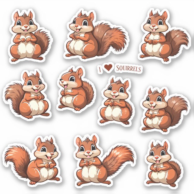 Squirrels Scrapbook Stationery Stickers (Front)