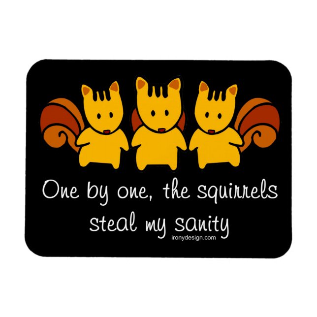 Squirrels steal my sanity magnet (Horizontal)